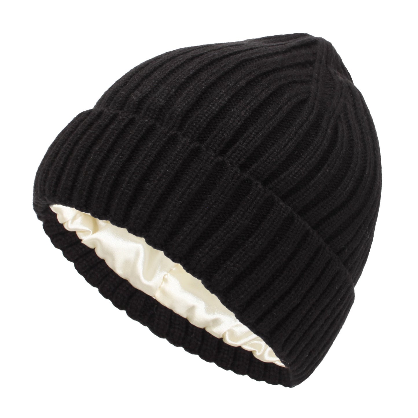 Satin Warm All-matching Slipover Knitted Hat