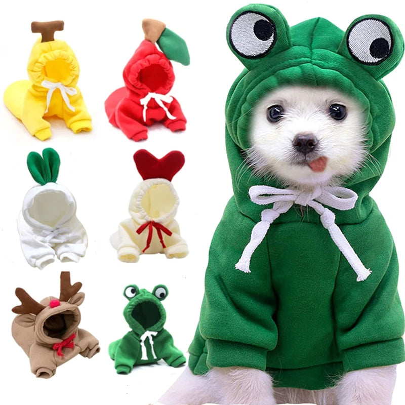 Cute Fruit Dog Hoodie – Warm Winter Pet Clothes