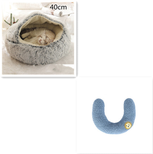 2 In 1 Dog & Cat Bed – Ζεστό Plush Κρεβάτι Κατοικιδίων για Χειμώνα