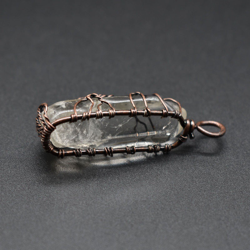 Tree Of Life Crystal Pendant Necklace – Κολιέ Δέντρο της Ζωής με Φυσική Πέτρα