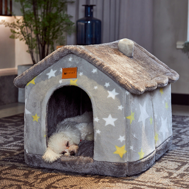 Foldable Dog House Winter Pet Nest – Ζεστό Κρεβατάκι Cave για Κατοικίδια