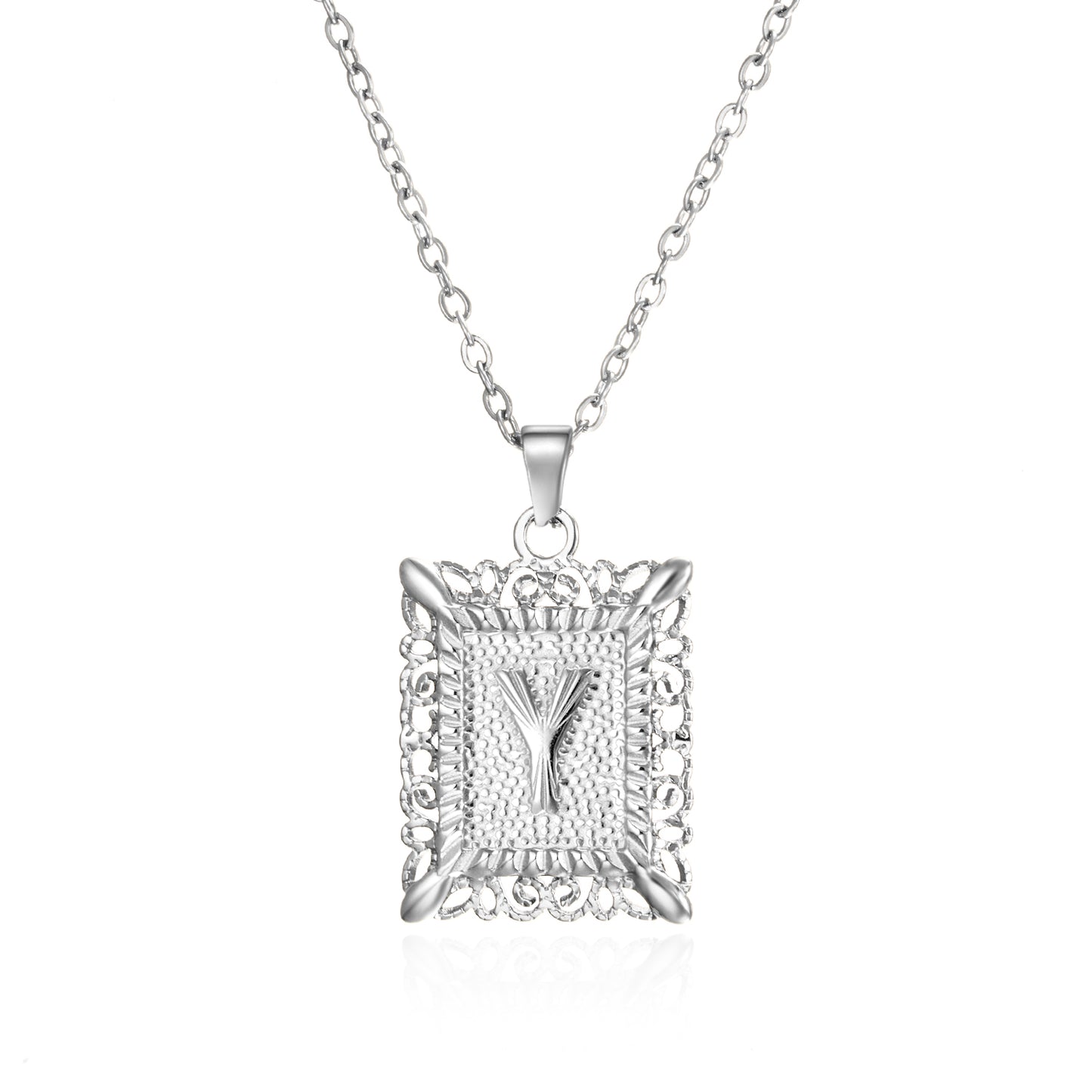 Initial Letter Necklace – Stainless Steel Alphabet Pendant