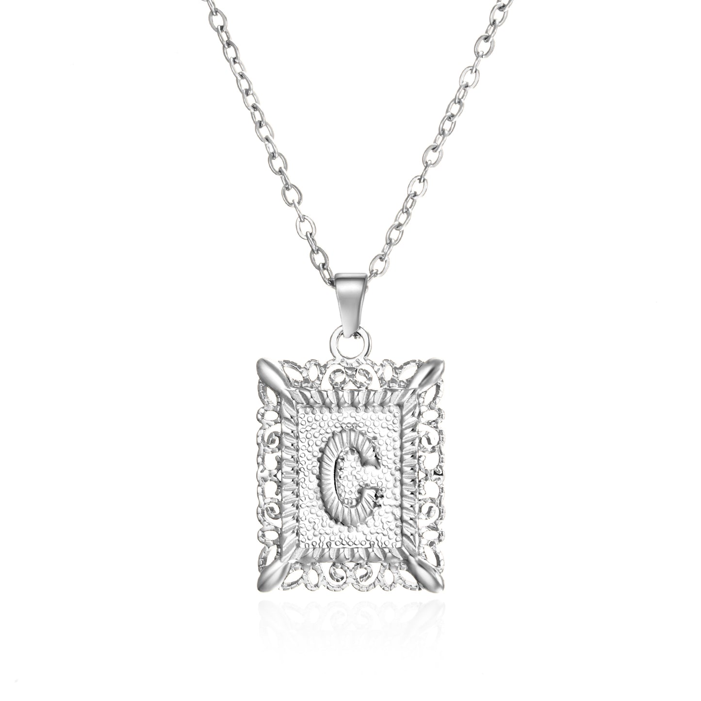 Initial Letter Necklace – Stainless Steel Alphabet Pendant