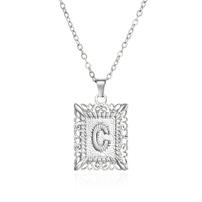 Initial Letter Necklace – Stainless Steel Alphabet Pendant