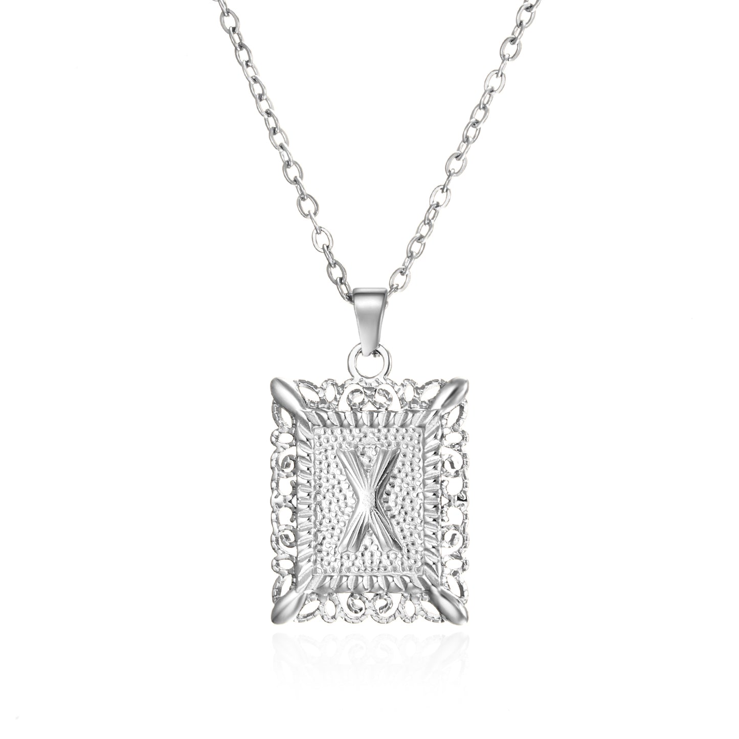Initial Letter Necklace – Stainless Steel Alphabet Pendant