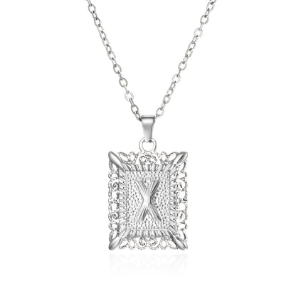 Initial Letter Necklace – Stainless Steel Alphabet Pendant