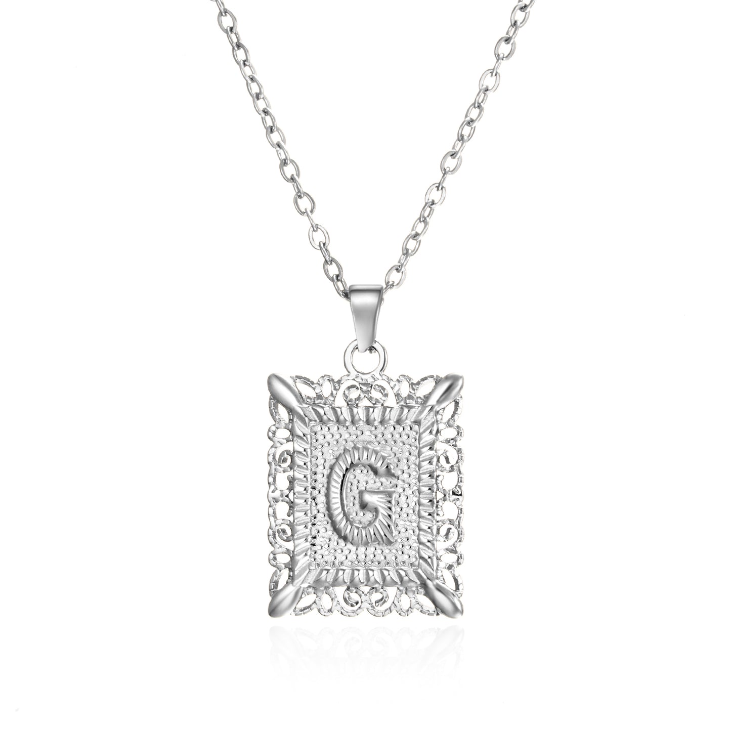 Initial Letter Necklace – Stainless Steel Alphabet Pendant