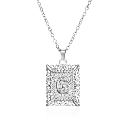Initial Letter Necklace – Stainless Steel Alphabet Pendant