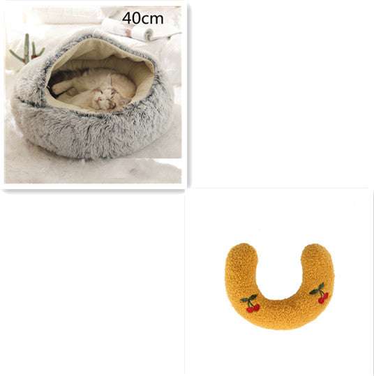 2 In 1 Dog & Cat Bed – Ζεστό Plush Κρεβάτι Κατοικιδίων για Χειμώνα