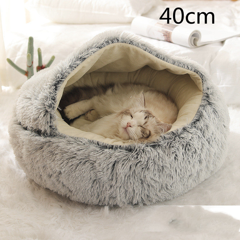 2 In 1 Dog & Cat Bed – Ζεστό Plush Κρεβάτι Κατοικιδίων για Χειμώνα