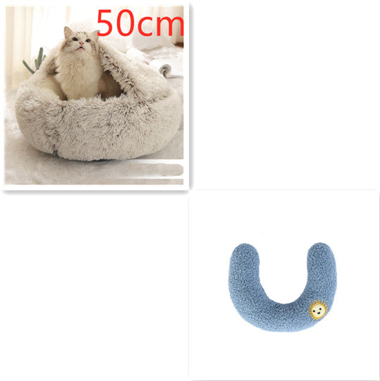 2 In 1 Dog & Cat Bed – Ζεστό Plush Κρεβάτι Κατοικιδίων για Χειμώνα