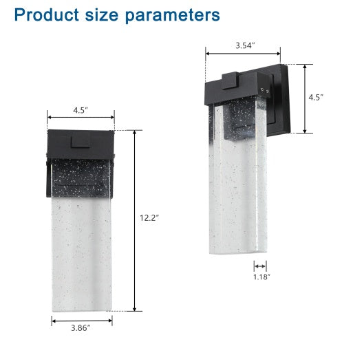 Outdoor Waterproof Clear LED Crystal Wall Light (2 Pack)