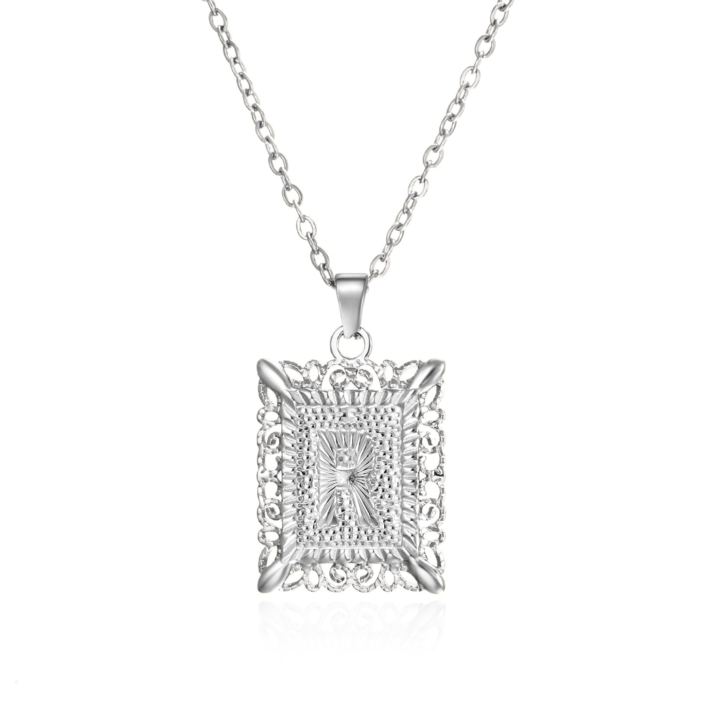 Initial Letter Necklace – Stainless Steel Alphabet Pendant