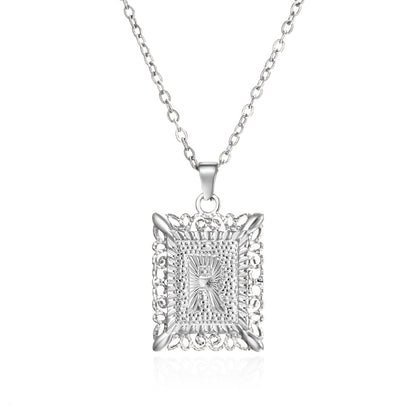 Initial Letter Necklace – Stainless Steel Alphabet Pendant