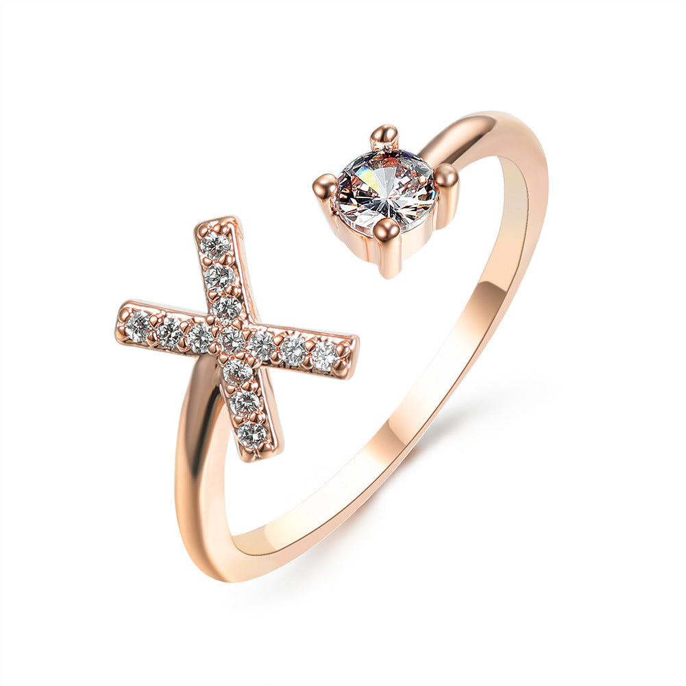 Adjustable 26 Initial Letter Ring – Elegant Fashion Jewelry for Women