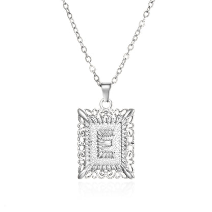 Initial Letter Necklace – Stainless Steel Alphabet Pendant