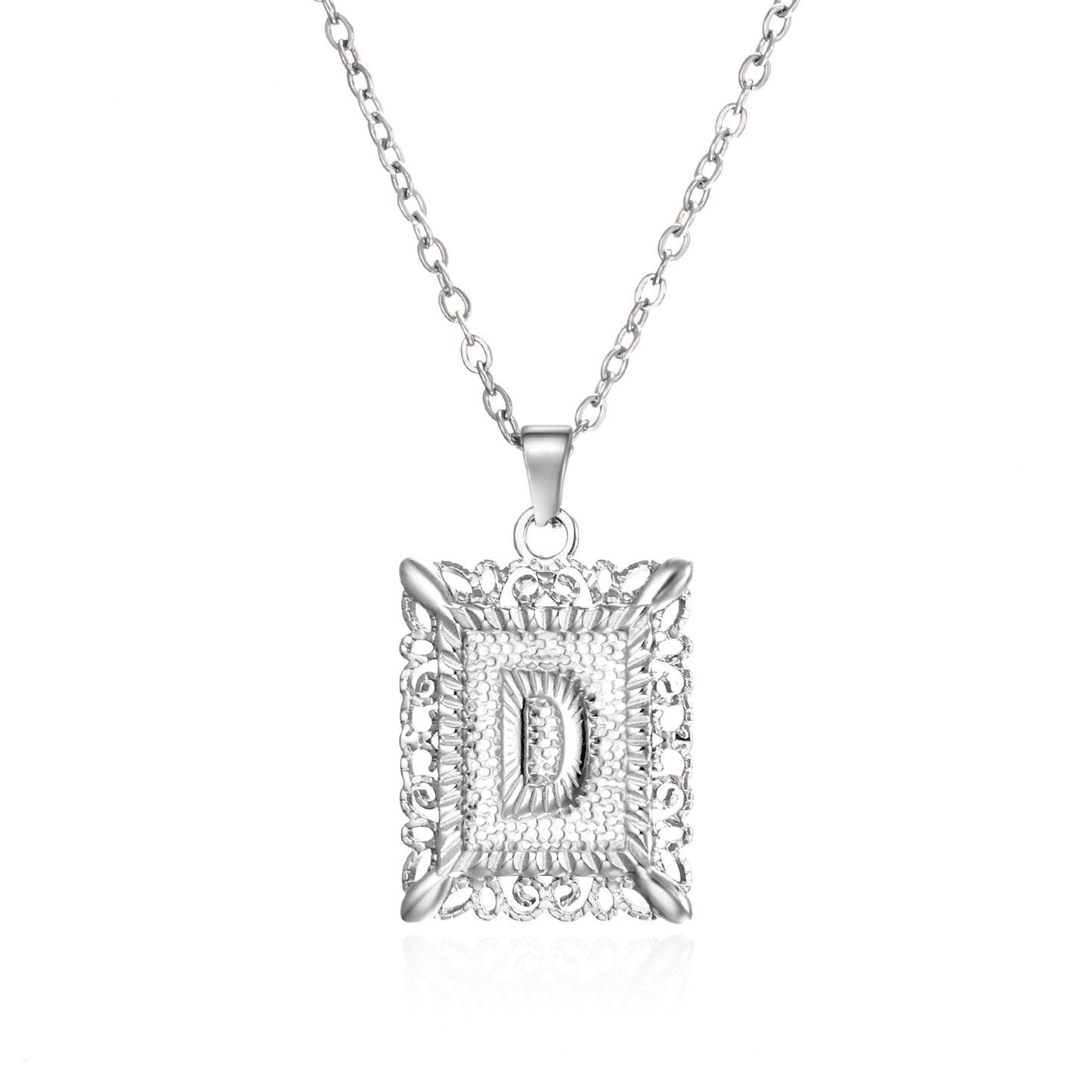 Initial Letter Necklace – Stainless Steel Alphabet Pendant