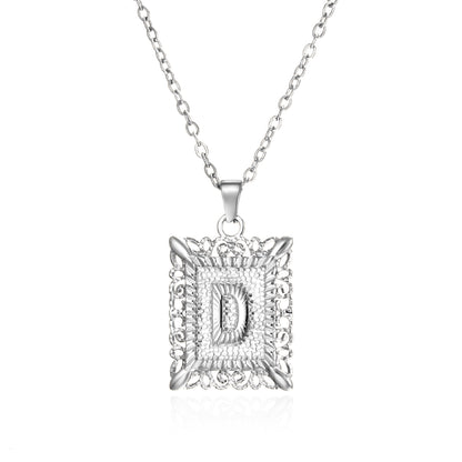 Initial Letter Necklace – Stainless Steel Alphabet Pendant