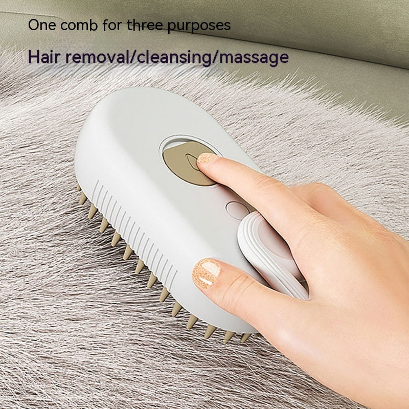 Cat Steam Brush 3-in-1 – Ηλεκτρική Βούρτσα Περιποίησης για Γάτες & Σκύλους
