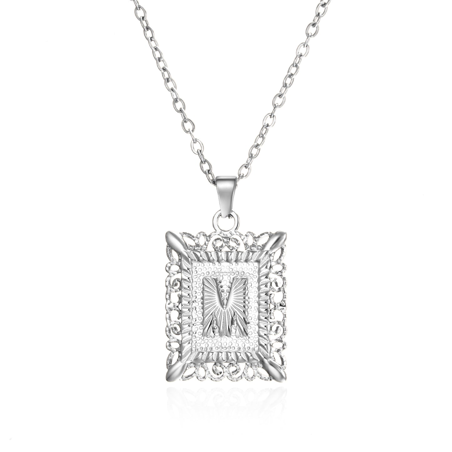 Initial Letter Necklace – Stainless Steel Alphabet Pendant