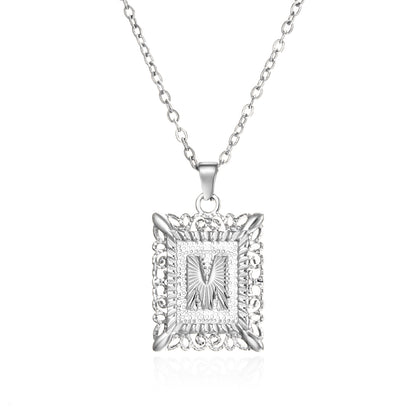 Initial Letter Necklace – Stainless Steel Alphabet Pendant