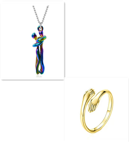 Love Hug Necklace – Unisex Couple Jewelry