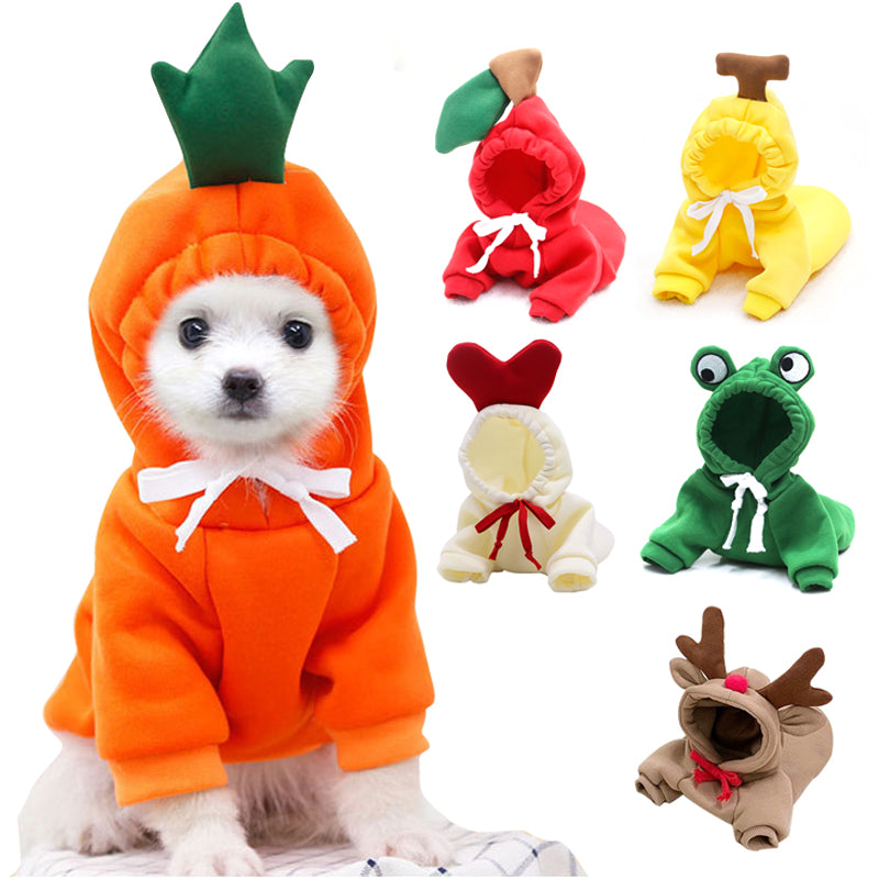 Cute Fruit Dog Hoodie – Warm Winter Pet Clothes