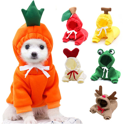 Cute Fruit Dog Hoodie – Warm Winter Pet Clothes