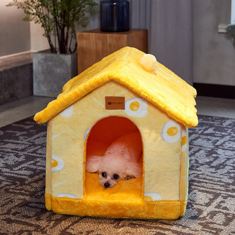 Foldable Dog House Winter Pet Nest – Ζεστό Κρεβατάκι Cave για Κατοικίδια