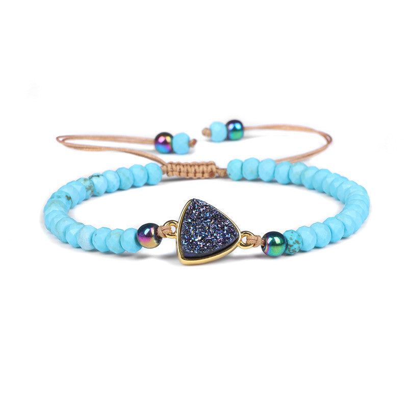 Natural Stone Woven Bracelet – Χειροποίητο Βραχιόλι με Φυσικές Πέτρες Quartz & Agate