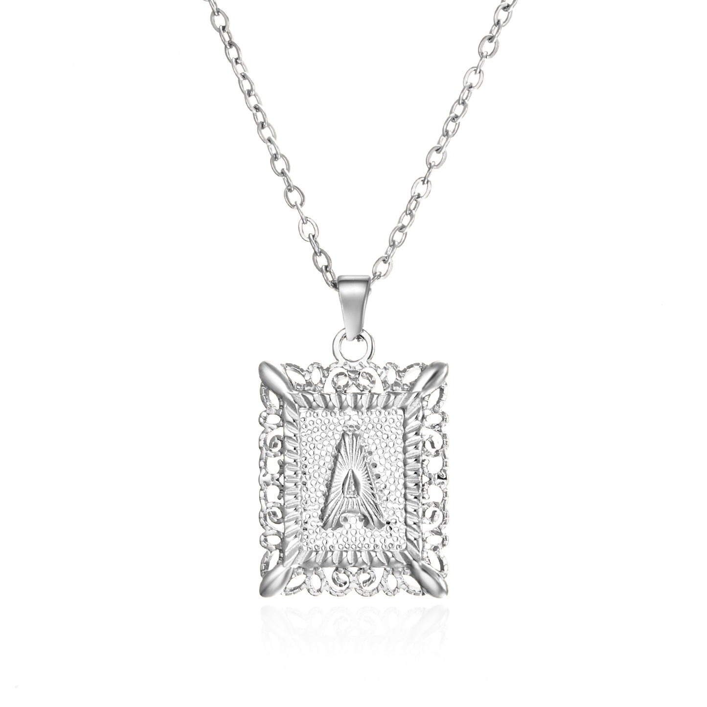 Initial Letter Necklace – Stainless Steel Alphabet Pendant