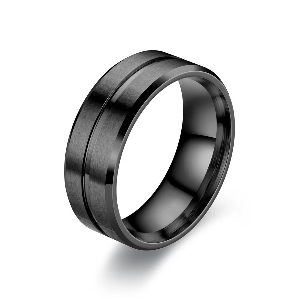 Black Titanium Steel Ring – Κομψό Δαχτυλίδι από Μαύρο Titanium Steel
