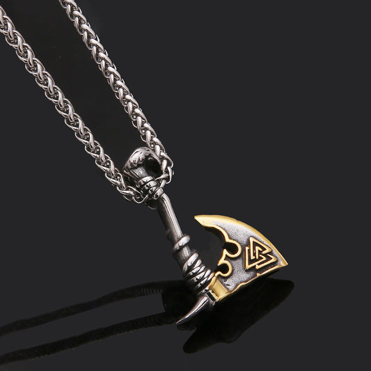 Collier pendentif hache en acier inoxydable pour homme – Chaîne en acier titane