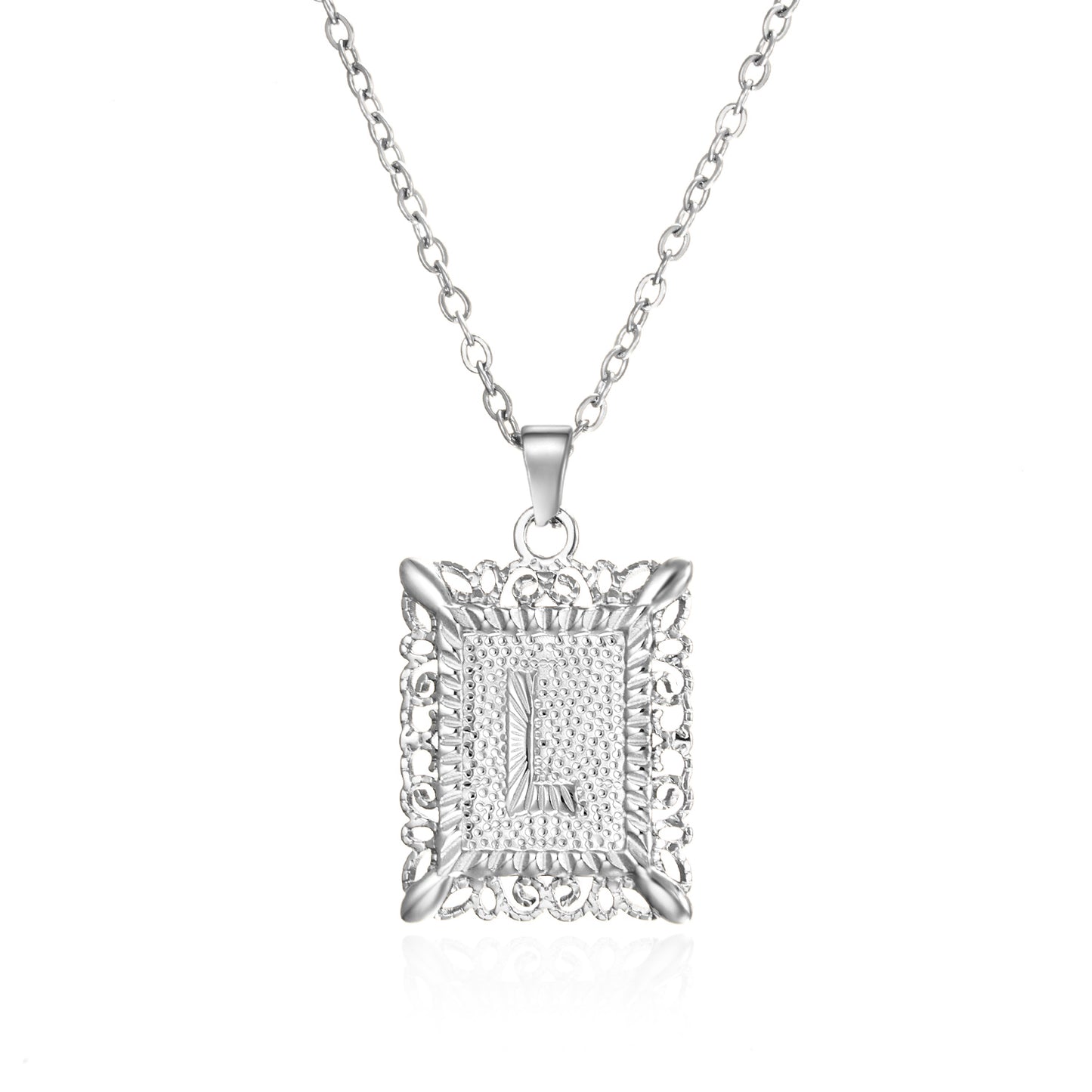 Initial Letter Necklace – Stainless Steel Alphabet Pendant