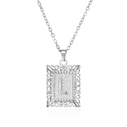 Initial Letter Necklace – Stainless Steel Alphabet Pendant