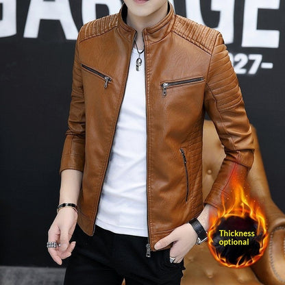 Mens Springautumn Leather Jacket