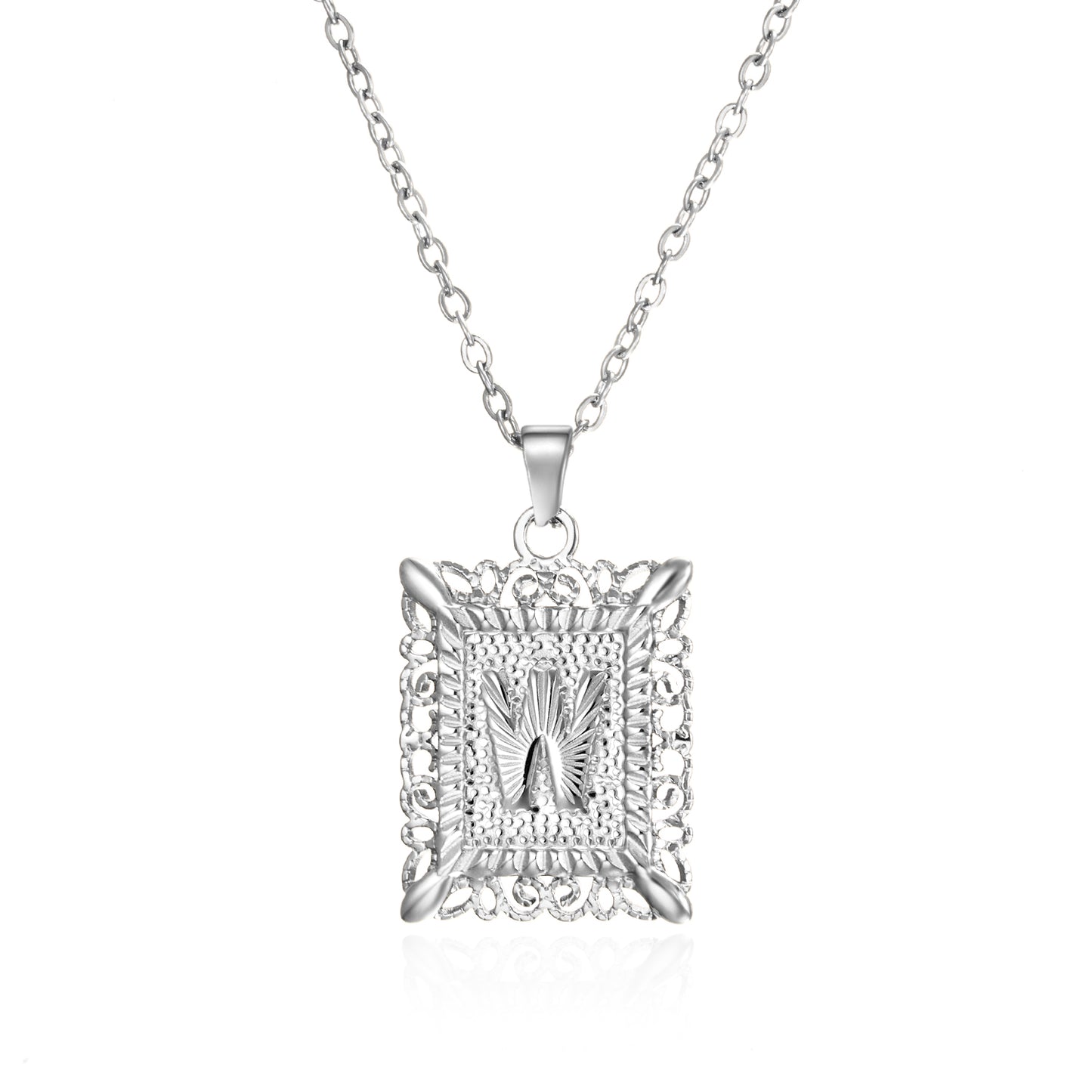 Initial Letter Necklace – Stainless Steel Alphabet Pendant