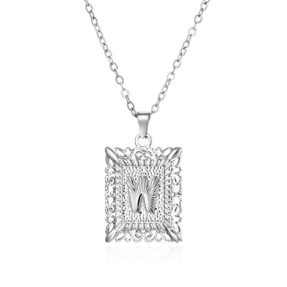 Initial Letter Necklace – Stainless Steel Alphabet Pendant