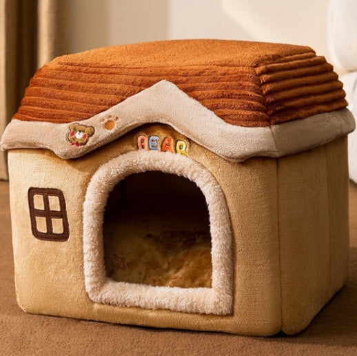 Foldable Dog House Winter Pet Nest – Ζεστό Κρεβατάκι Cave για Κατοικίδια