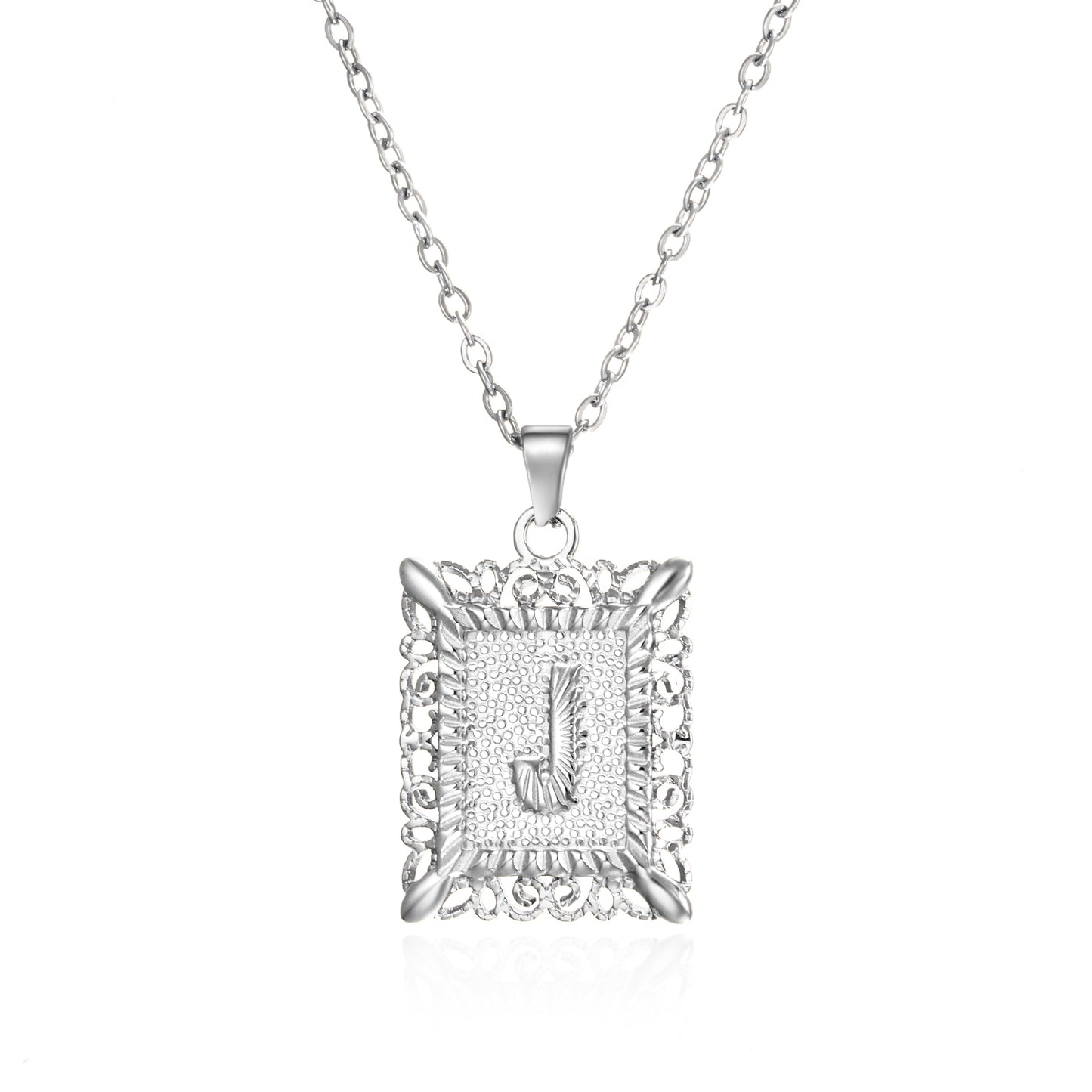 Initial Letter Necklace – Stainless Steel Alphabet Pendant