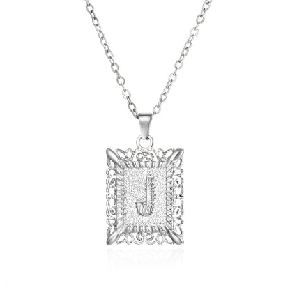 Initial Letter Necklace – Stainless Steel Alphabet Pendant