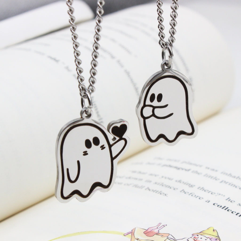 Cute Love Ghost Necklace – Χαριτωμένο Κολιέ Φαντασματάκι για Ζευγάρια & Φίλους