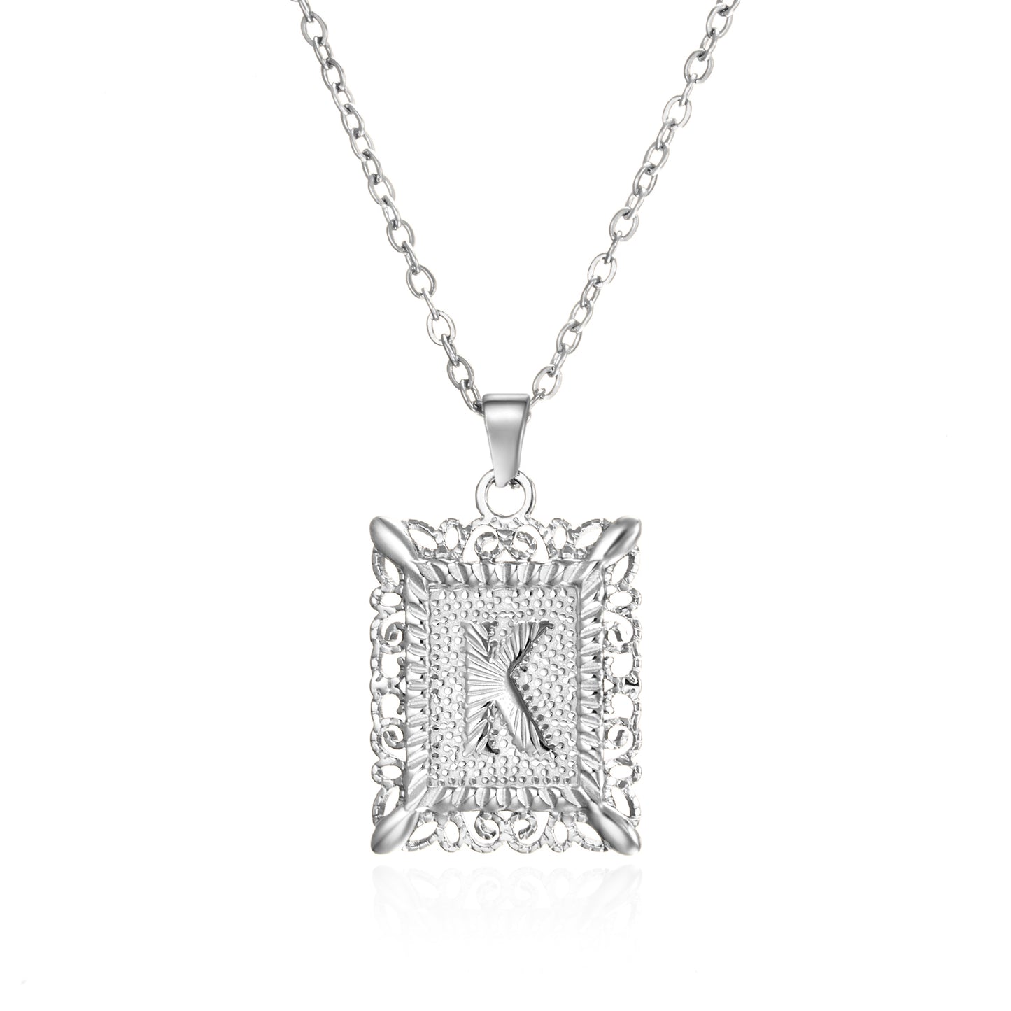 Initial Letter Necklace – Stainless Steel Alphabet Pendant