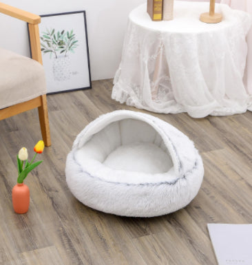 2 In 1 Dog & Cat Bed – Ζεστό Plush Κρεβάτι Κατοικιδίων για Χειμώνα