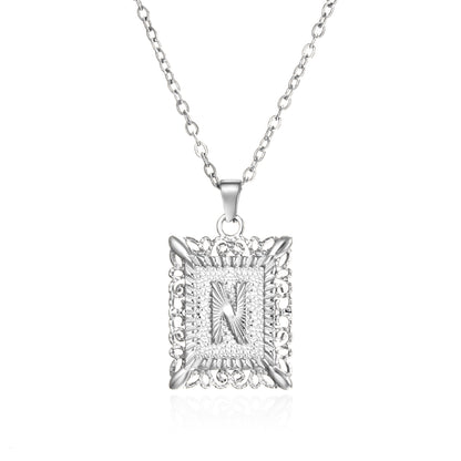 Initial Letter Necklace – Stainless Steel Alphabet Pendant