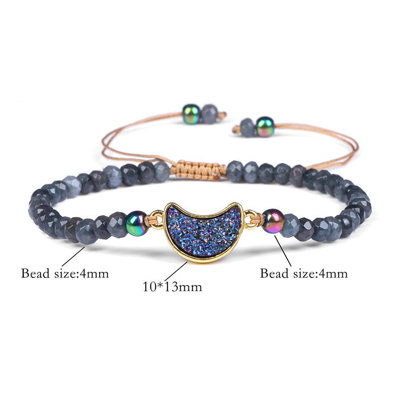Natural Stone Woven Bracelet – Χειροποίητο Βραχιόλι με Φυσικές Πέτρες Quartz & Agate