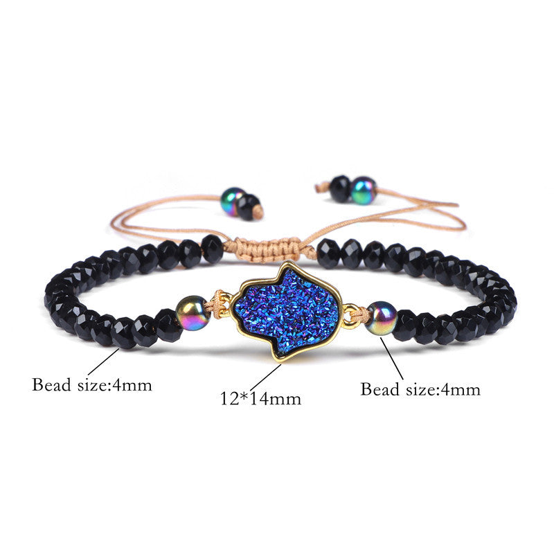 Natural Stone Woven Bracelet – Χειροποίητο Βραχιόλι με Φυσικές Πέτρες Quartz & Agate
