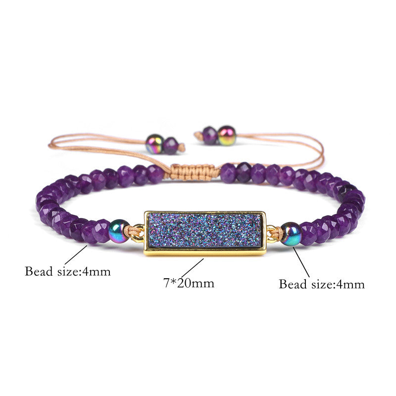 Natural Stone Woven Bracelet – Χειροποίητο Βραχιόλι με Φυσικές Πέτρες Quartz & Agate