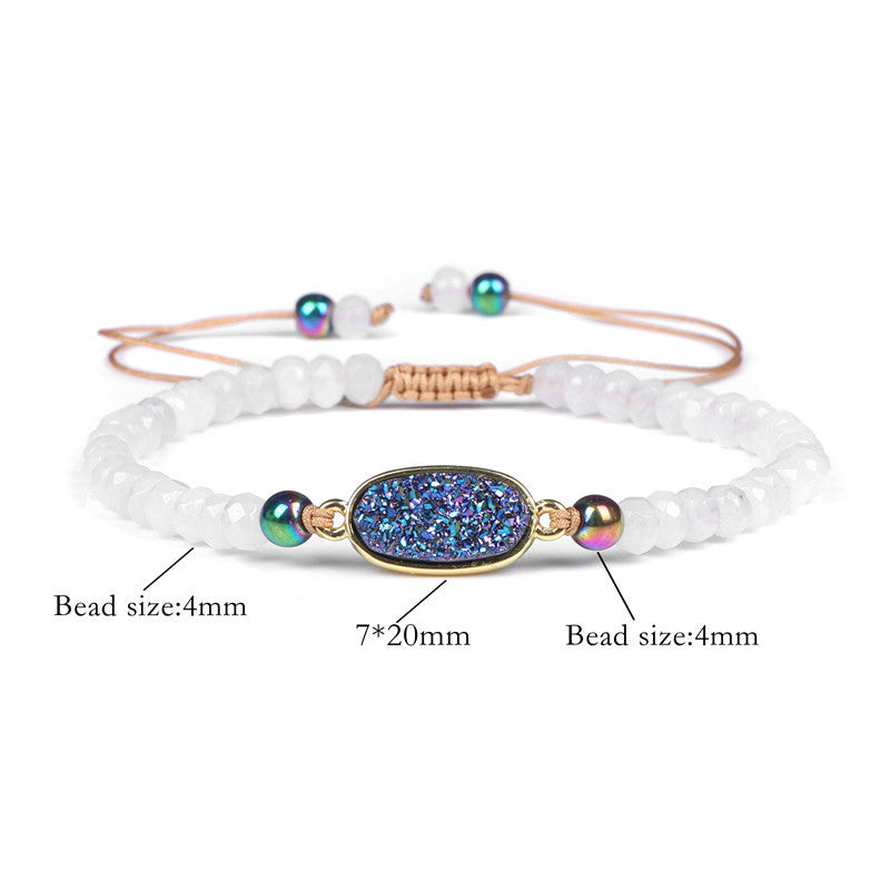 Natural Stone Woven Bracelet – Χειροποίητο Βραχιόλι με Φυσικές Πέτρες Quartz & Agate